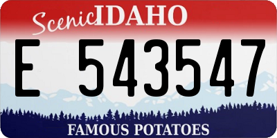 ID license plate E543547