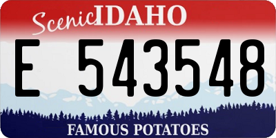 ID license plate E543548