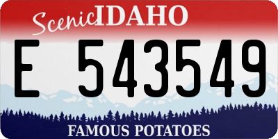 ID license plate E543549