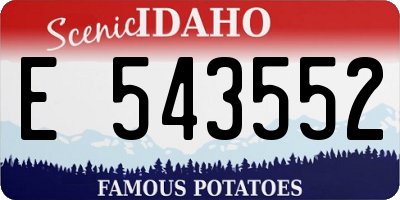 ID license plate E543552