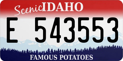 ID license plate E543553