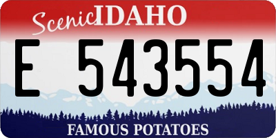 ID license plate E543554