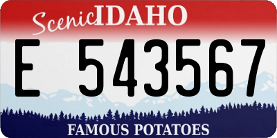 ID license plate E543567