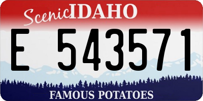 ID license plate E543571