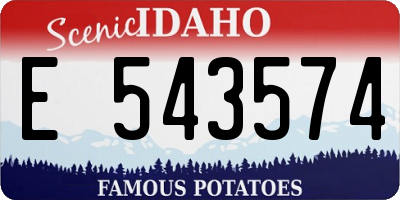ID license plate E543574