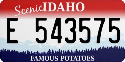 ID license plate E543575