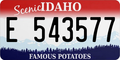 ID license plate E543577