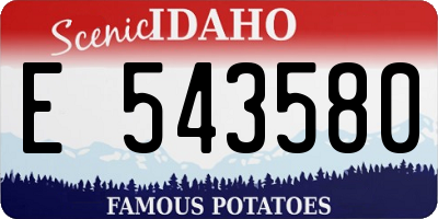 ID license plate E543580