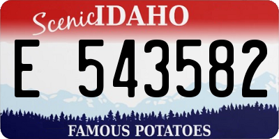 ID license plate E543582