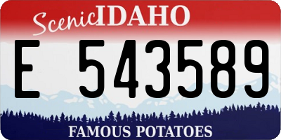ID license plate E543589