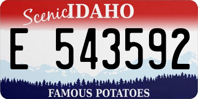 ID license plate E543592