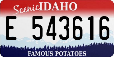 ID license plate E543616