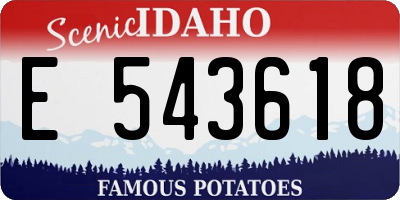 ID license plate E543618