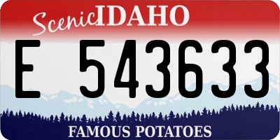 ID license plate E543633