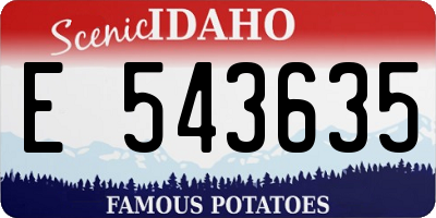 ID license plate E543635