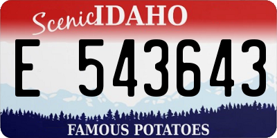 ID license plate E543643