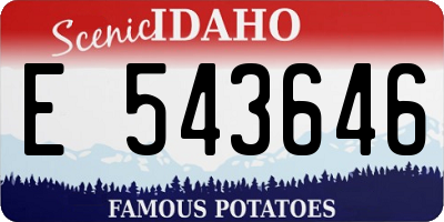 ID license plate E543646
