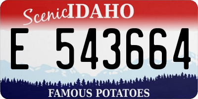 ID license plate E543664