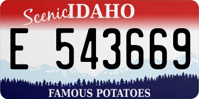 ID license plate E543669