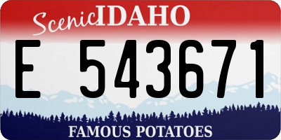 ID license plate E543671