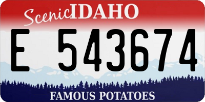 ID license plate E543674