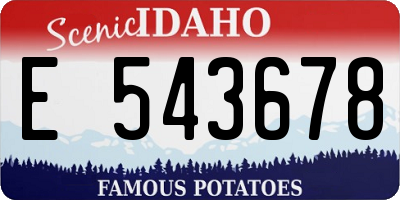ID license plate E543678