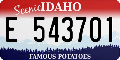 ID license plate E543701