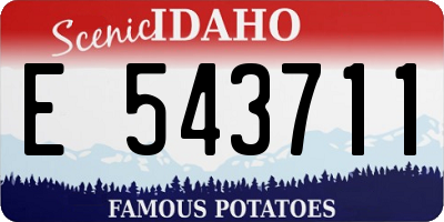 ID license plate E543711