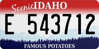 ID license plate E543712