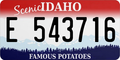 ID license plate E543716