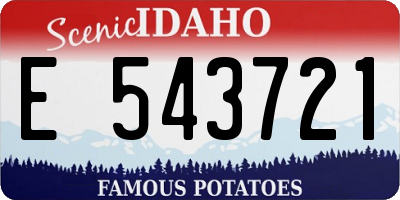 ID license plate E543721