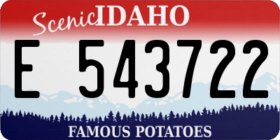 ID license plate E543722
