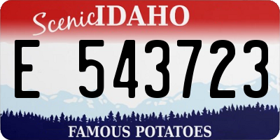 ID license plate E543723