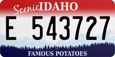 ID license plate E543727