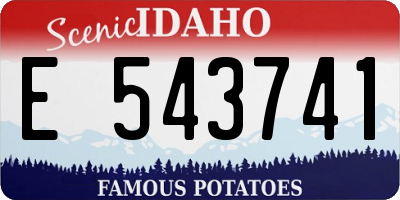 ID license plate E543741