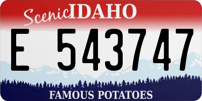 ID license plate E543747