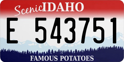 ID license plate E543751