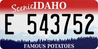 ID license plate E543752