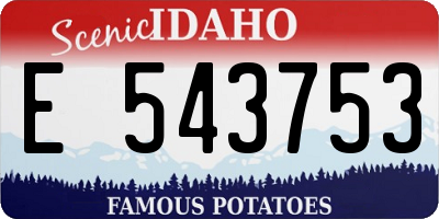 ID license plate E543753