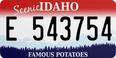 ID license plate E543754