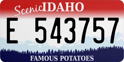 ID license plate E543757