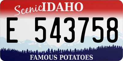 ID license plate E543758