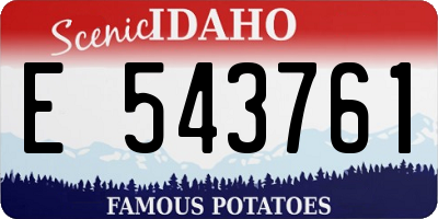 ID license plate E543761