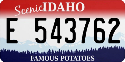 ID license plate E543762