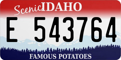 ID license plate E543764