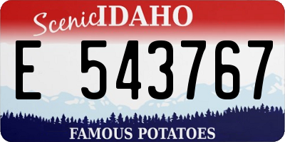 ID license plate E543767