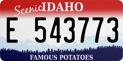 ID license plate E543773