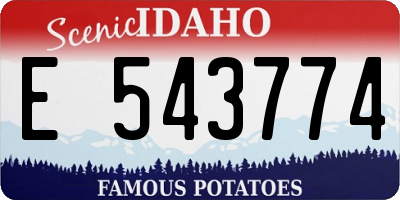 ID license plate E543774