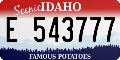 ID license plate E543777