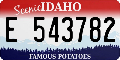 ID license plate E543782